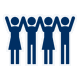 a group of people with their arms up