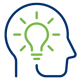 a light bulb in a head