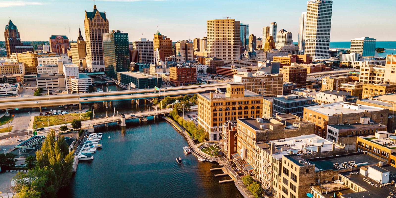 a city with a body of water