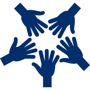 a group of hands in a circle