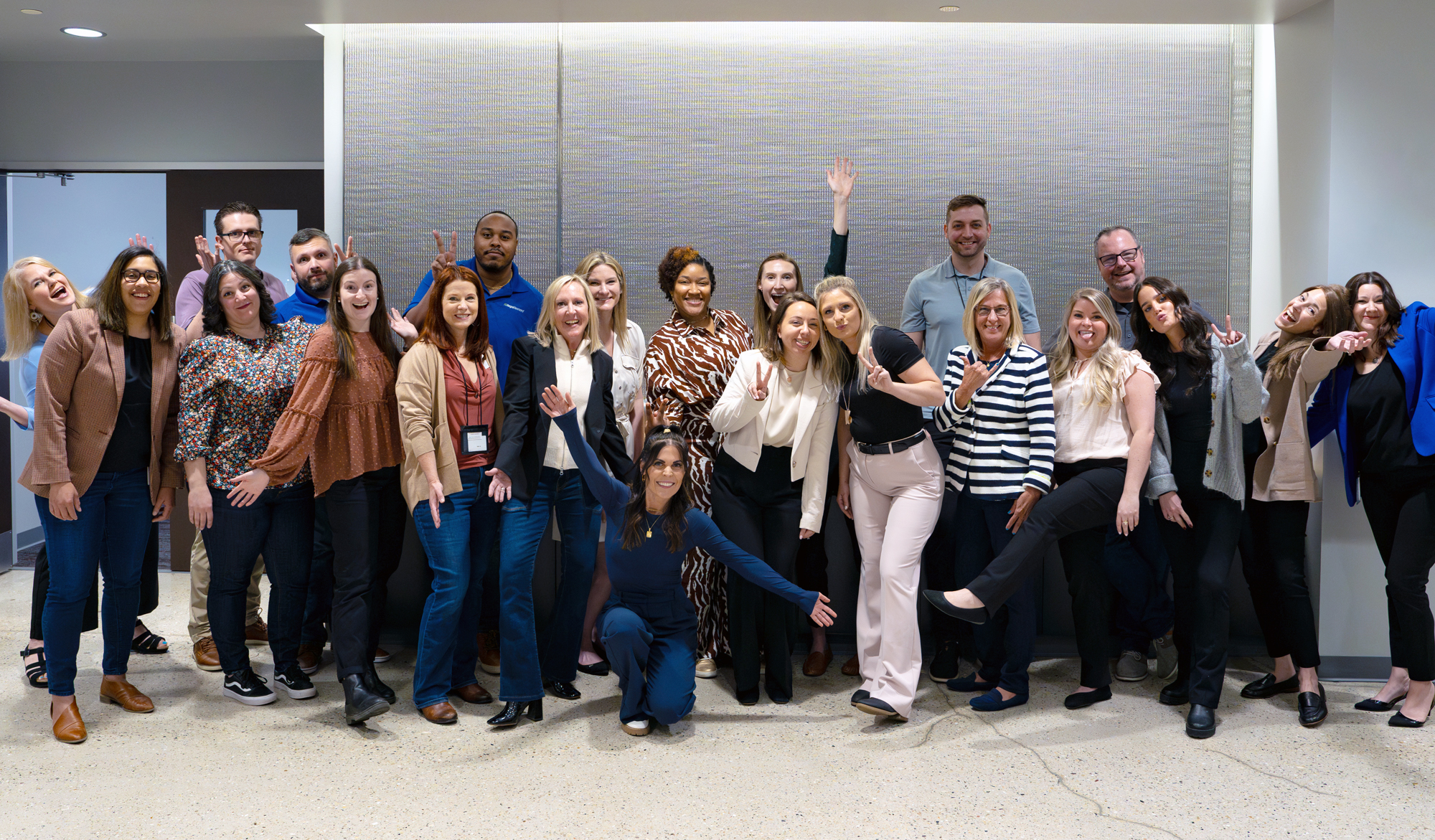 a group of people posing for a photo