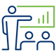 a person pointing at a graph
