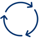 a blue arrows in a circle