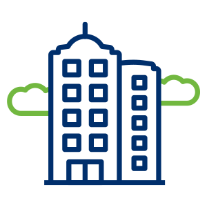 a building with clouds in the sky