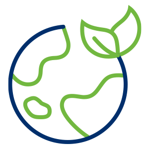 a blue and green line drawing of a planet