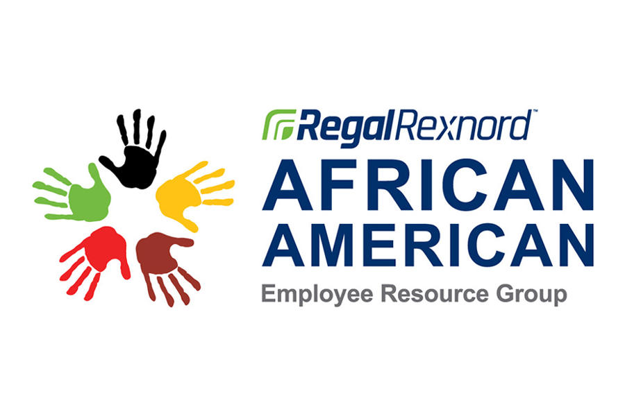 a logo with colorful hand prints