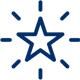 a blue star with rays