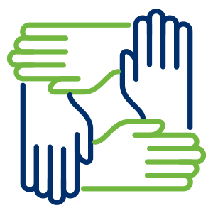 a group of hands in a circle